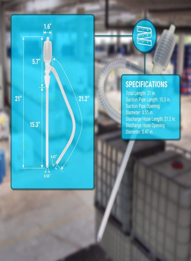 TERA PUMP - Heavy Duty Chemical Resistant Manual Hand-operated Siphon Pump Compatible with non-potable water, Acid, gasoline, kerosene & diesel, and more, etc. - Image 2